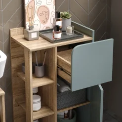 Unterschrank Karen Sonoma/Blau 50 x 90 cm mit Tür und Schublade Vicco