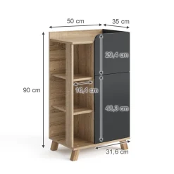 Unterschrank Karen Sonoma/Anthrazit 50 x 90 cm mit Tür und Schublade Vicco