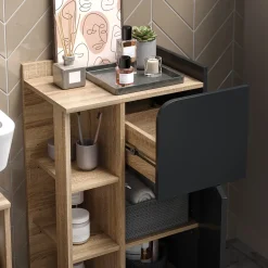 Unterschrank Karen Sonoma/Anthrazit 50 x 90 cm mit Tür und Schublade Vicco