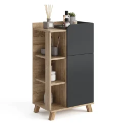 Unterschrank Karen Sonoma/Anthrazit 50 x 90 cm mit Tür und Schublade Vicco