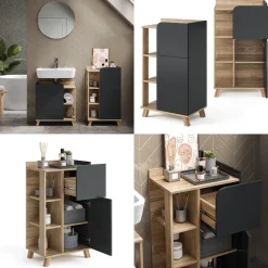 Unterschrank Karen Sonoma/Anthrazit 50 x 90 cm mit Tür und Schublade Vicco