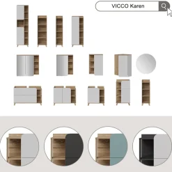 Unterschrank Karen Sonoma/Anthrazit 50 x 90 cm mit Tür und Schublade Vicco