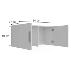 Vicco Aufsatzmodul "Ingo", Weiß, 80 x 40 cm mit 2 Türen