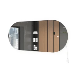 Vicco Badezimmerspiegel, Badspiegel, Weiß, 110 x 50 cm mit LED Beleuchtung