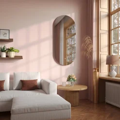 Vicco Badezimmerspiegel, Badspiegel, Weiß, 110 x 50 cm mit LED Beleuchtung