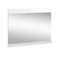 Vicco Badezimmerspiegel Izan, Badspiegel, Weiß Hochglanz, 80.1 x 62 cm mit Regal