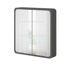 Vicco Badezimmerspiegelschrank Anthrazit/Eiche Arla 60x60x12 cm - Badezimmerspiegelschrank mit Spiegel, Viel Stauraum für Handtücher, Kosmetik & Pflegeprodukte