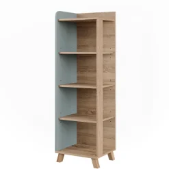 Vicco Badregal Sonoma/Blau Karen 40x128x35 cm - Die Badezimmermöbel, Mehr Ordnung im Badezimmer durch übersichtliche Ablage