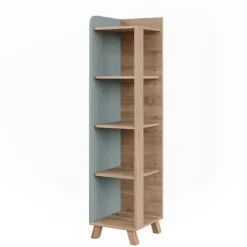 Vicco Badregal Sonoma/Blau Karen 30x128x35 cm - Die Badezimmermöbel, Mehr Ordnung im Badezimmer durch übersichtliche Ablage