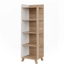 Vicco Badregal Sonoma/Weiß Karen 40x128x35 cm - Die Badezimmermöbel, Mehr Ordnung im Badezimmer durch übersichtliche Ablage