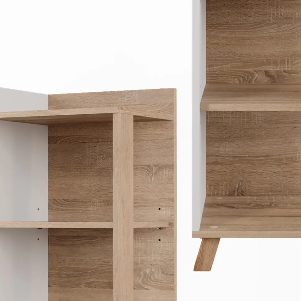 Vicco Badregal Sonoma/Weiß Karen 40x128x35 cm - Die Badezimmermöbel, Mehr Ordnung im Badezimmer durch übersichtliche Ablage