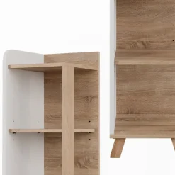 Vicco Badregal Sonoma/Weiß Karen 30x128x35 cm - Die Badezimmermöbel, Mehr Ordnung im Badezimmer durch übersichtliche Ablage