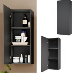 Vicco Badschrank Anthrazit Gloria 33x84x22 cm - hängender Badezimmerschrank, Unterschrank- und Hängeschrank-Kombination