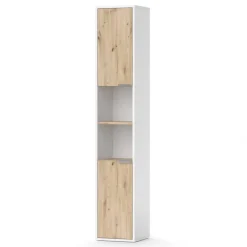 Vicco Badschrank Weiß Henri 30x165x30 cm - Wäscheschrank, Mehr Stauraum ohne Bodenfläche zu nutzen