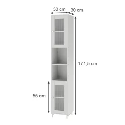 Vicco Badschrank Weiß Malte 30x172x30 cm - Hochschrank, Unterstützt eine strukturierte Organisation im Alltag