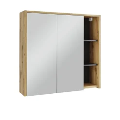 Vicco Badspiegelschrank Artisan/Grau Viola 80x75x18 cm - Badezimmerschrank mit Spiegel, Übersichtliche Organisation dank cleverer Fächeraufteilung