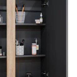 Vicco Badspiegelschrank Anthrazit Gloria 70x84x16 cm - Badezimmerschrank mit Spiegel, Unterschrank- und Hängeschrank-Kombination