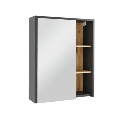 Vicco Badspiegelschrank Grau/Artisan Viola 60x75x18 cm - Badezimmerschrank mit Spiegel, Übersichtliche Organisation dank cleverer Fächeraufteilung