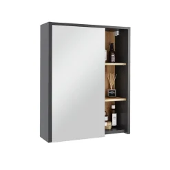 Vicco Badspiegelschrank Grau/Artisan Viola 60x75x18 cm - Badezimmerschrank mit Spiegel, Übersichtliche Organisation dank cleverer Fächeraufteilung