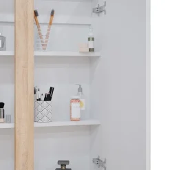 Vicco Badspiegelschrank Weiß Gloria 70x84x16 cm - Badezimmerschrank mit Spiegel, Unterschrank- und Hängeschrank-Kombination