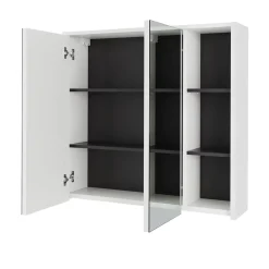 Vicco Badspiegelschrank Weiß/Grau Viola 80x75x18 cm - Badezimmerschrank mit Spiegel, Übersichtliche Organisation dank cleverer Fächeraufteilung