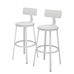 Vicco Barhocker Caracas, Hocker für die Bar, Weiß, 34 x 102 cm 2er Set