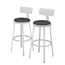 Vicco Barhocker Caracas, Hocker für die Bar, Weiß, 34 x 102 cm 2er Set