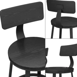 Vicco Barhocker Caracas, Hocker für die Bar, Schwarz, 34 x 102 cm 2er Set