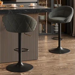 Vicco Barhocker Goldamo, Hocker für die Bar, Anthrazit, 58.5 x 84.5 cm 2er-Set