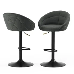 Vicco Barhocker Goldamo, Hocker für die Bar, Anthrazit, 58.5 x 84.5 cm 2er-Set