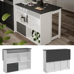 Vicco Bartisch "Dominic", Anthrazit/Weiß, 116 x 37 cm 4x offene Fächer und 1x Tür