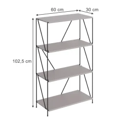 Vicco Bücherregal "Ravix", Greige/Schwarz, 60 x 102.5 cm