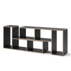 Vicco Bücherregal Tetrix, Regal für Bücher, Anthrazit, 112.8 x 56.4 cm 2er Set