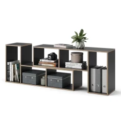 Vicco Bücherregal Tetrix, Regal für Bücher, Anthrazit, 112.8 x 56.4 cm 2er Set