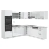 Vicco Eckküche "R-Line", Weiß Hochglanz/Weiß, 237 x 247 cm ohne Arbeitsplatte
