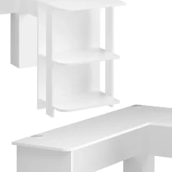 Vicco Eckschreibtisch Nikita, Winkelschreibtisch, Weiß, 140 x 140 cm