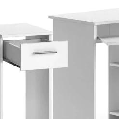 Vicco Eckschreibtisch Odin, Winkelschreibtisch, Weiß, 83 x 76 cm Set mit PC-Schrank