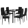 Vicco Esstisch Set "Grand", Schwarz, 120 x 75 cm 6er Set