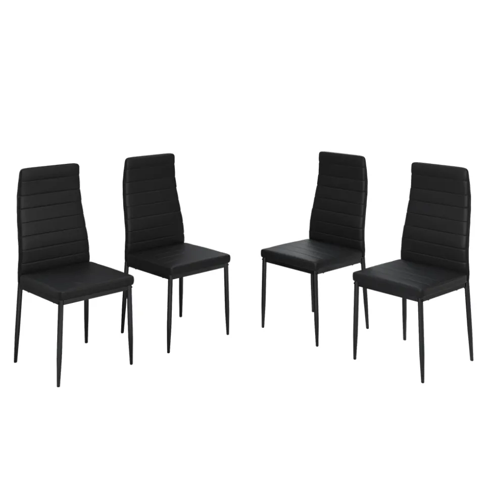 Vicco Esszimmerstuhl Grand, Stuhl, Schwarz, 42.5 x 48 cm 4er Set