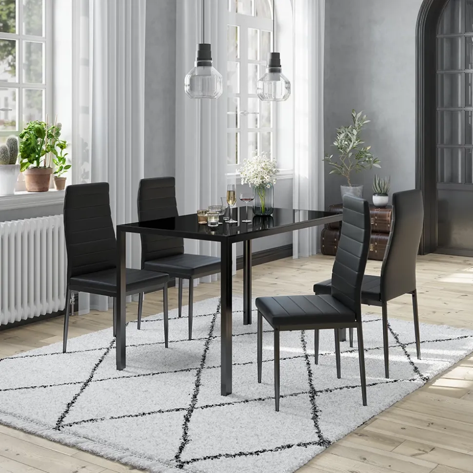 Vicco Esszimmerstuhl Grand, Stuhl, Schwarz, 42.5 x 48 cm 4er Set