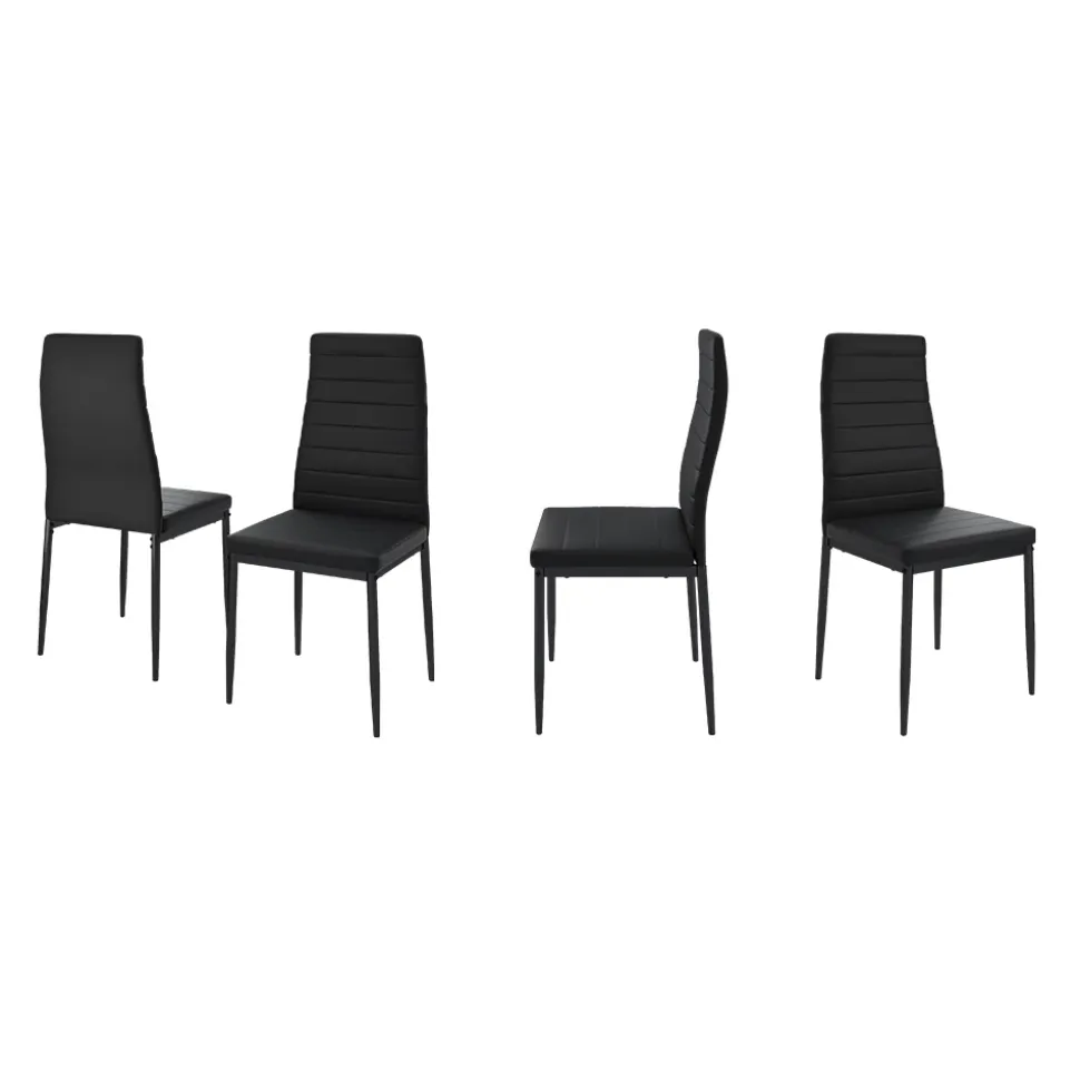 Vicco Esszimmerstuhl Grand, Stuhl, Schwarz, 42.5 x 48 cm 4er Set