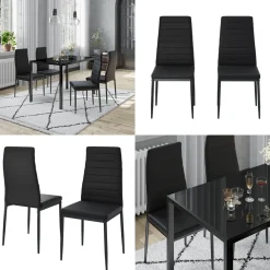 Vicco Esszimmerstuhl Grand, Stuhl, Schwarz, 42.5 x 48 cm 4er Set