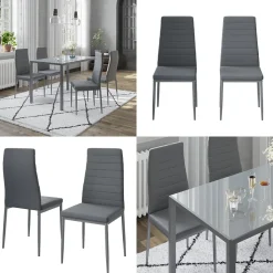 Vicco Esszimmerstuhl Grand, Stuhl, Grau, 42.5 x 48 cm 4er Set