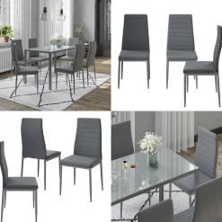 Vicco Esszimmerstuhl Grand, Stuhl, Grau, 42.5 x 48 cm 6er Set