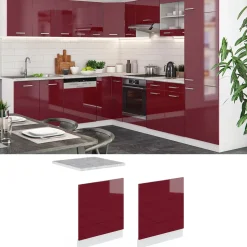 Vicco Frontblende R-Line, Geschirrspüler Fronttür, Rot/Weiß, 60 cm ohne Arbeitsplatte