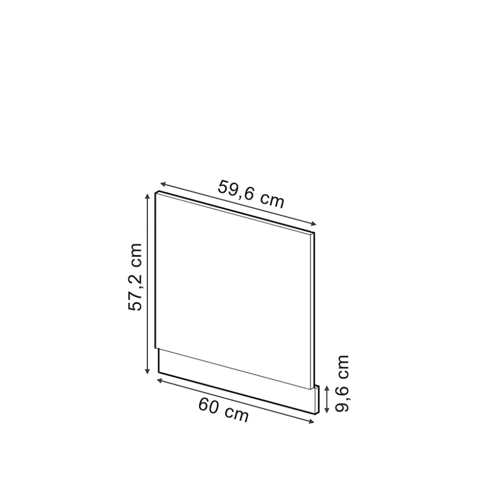 Vicco Frontblende R-Line, Geschirrspüler Fronttür, Rot/Weiß, 60 cm ohne Arbeitsplatte