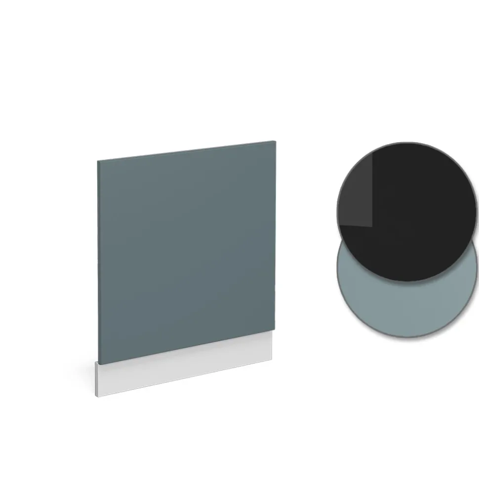 Vicco Frontblende R-Line, Geschirrspüler Fronttür, Blau-Grau/Weiß, 60 cm ohne Arbeitsplatte