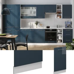 Vicco Geschirrspülblende "Fame-Line", Dunkelblau Hochglanz, 45 cm ohne Arbeitsplatte