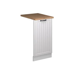 Vicco Geschirrspülblende Fame-Line, Geschirrspüler Fronttür, Weiß Landhaus, 45 cm, AP Eiche