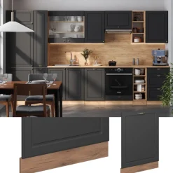 Vicco Geschirrspülblende "Fame-Line", Anthrazit-Gold Landhaus, 60 cm ohne Arbeitsplatte